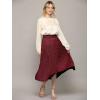 imageLock and Love Womens High Waist Polka Dot Pleated Midi Swing Skirt with PocketsWb2383winepolka