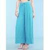 imageLock and Love Womens Pleated Wide Leg Palazzo Maxi Pants with Drawstring or Elastic BandWb1485aqua