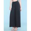 imageLock and Love Womens Pleated Wide Leg Palazzo Maxi Pants with Drawstring or Elastic BandWb1485ashcharcoal