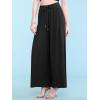 imageLock and Love Womens Pleated Wide Leg Palazzo Maxi Pants with Drawstring or Elastic BandWb1485black