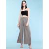 imageLock and Love Womens Pleated Wide Leg Palazzo Maxi Pants with Drawstring or Elastic BandWb1485grey