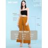 imageLock and Love Womens Pleated Wide Leg Palazzo Maxi Pants with Drawstring or Elastic BandWb1485grey