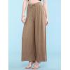 imageLock and Love Womens Pleated Wide Leg Palazzo Maxi Pants with Drawstring or Elastic BandWb1485khaki