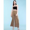 imageLock and Love Womens Pleated Wide Leg Palazzo Maxi Pants with Drawstring or Elastic BandWb1485khaki