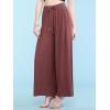 imageLock and Love Womens Pleated Wide Leg Palazzo Maxi Pants with Drawstring or Elastic BandWb1485marsala