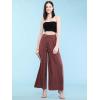 imageLock and Love Womens Pleated Wide Leg Palazzo Maxi Pants with Drawstring or Elastic BandWb1485marsala
