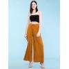 imageLock and Love Womens Pleated Wide Leg Palazzo Maxi Pants with Drawstring or Elastic BandWb1485mustard