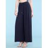 imageLock and Love Womens Pleated Wide Leg Palazzo Maxi Pants with Drawstring or Elastic BandWb1485navy