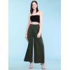 imageLock and Love Womens Pleated Wide Leg Palazzo Maxi Pants with Drawstring or Elastic BandWb1485olive