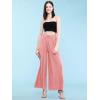 imageLock and Love Womens Pleated Wide Leg Palazzo Maxi Pants with Drawstring or Elastic BandWb1485pink