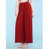 imageLock and Love Womens Pleated Wide Leg Palazzo Maxi Pants with Drawstring or Elastic BandWb1485red