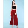 imageLock and Love Womens Pleated Wide Leg Palazzo Maxi Pants with Drawstring or Elastic BandWb1485red
