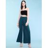 imageLock and Love Womens Pleated Wide Leg Palazzo Maxi Pants with Drawstring or Elastic BandWb1485teal