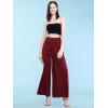 imageLock and Love Womens Pleated Wide Leg Palazzo Maxi Pants with Drawstring or Elastic BandWb1485wine