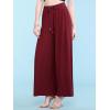 imageLock and Love Womens Pleated Wide Leg Palazzo Maxi Pants with Drawstring or Elastic BandWb1485wine