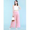 imageLock and Love Womens Pleated Wide Leg Palazzo Maxi Pants with Drawstring or Elastic BandWb1795pink