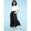 imageLock and Love Womens Washed Linen Casual Loose Wide Leg Pants Pocket Pant with Draw StringWb2283black