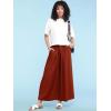 imageLock and Love Womens Washed Linen Casual Loose Wide Leg Pants Pocket Pant with Draw StringWb2283brownred
