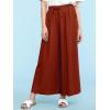 imageLock and Love Womens Washed Linen Casual Loose Wide Leg Pants Pocket Pant with Draw StringWb2283brownred