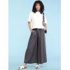 imageLock and Love Womens Washed Linen Casual Loose Wide Leg Pants Pocket Pant with Draw StringWb2283darkgrey
