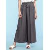 imageLock and Love Womens Washed Linen Casual Loose Wide Leg Pants Pocket Pant with Draw StringWb2283darkgrey