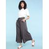imageLock and Love Womens Washed Linen Casual Loose Wide Leg Pants Pocket Pant with Draw StringWb2283darkgrey