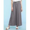 imageLock and Love Womens Washed Linen Casual Loose Wide Leg Pants Pocket Pant with Draw StringWb2283grey