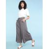 imageLock and Love Womens Washed Linen Casual Loose Wide Leg Pants Pocket Pant with Draw StringWb2283grey