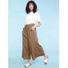 imageLock and Love Womens Washed Linen Casual Loose Wide Leg Pants Pocket Pant with Draw StringWb2283khaki