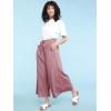 imageLock and Love Womens Washed Linen Casual Loose Wide Leg Pants Pocket Pant with Draw StringWb2283mauve