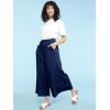 imageLock and Love Womens Washed Linen Casual Loose Wide Leg Pants Pocket Pant with Draw StringWb2283navy