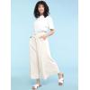 imageLock and Love Womens Washed Linen Casual Loose Wide Leg Pants Pocket Pant with Draw StringWb2283white