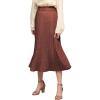 imageLock and Love Womens High Waist Polka Dot Pleated Midi Swing Skirt with PocketsWb2383rustpolka