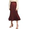 imageLock and Love Womens High Waist Polka Dot Pleated Midi Swing Skirt with PocketsWb2383winepolka