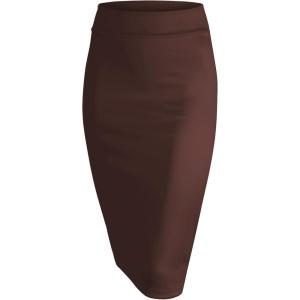 imageLL Womens Scuba Midi Skirt  Made in USAWb700brown
