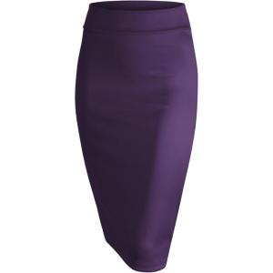 imageLL Womens Scuba Midi Skirt  Made in USAWb700eggplant