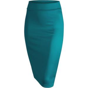 imageLL Womens Scuba Midi Skirt  Made in USAWb700jade