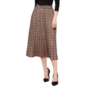 imageLock and Love Womens High Waist Polka Dot Pleated Midi Swing Skirt with PocketsWb2383tanblack