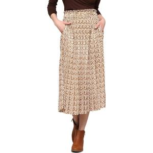 imageLock and Love Womens High Waist Polka Dot Pleated Midi Swing Skirt with PocketsWb2383whitecamel