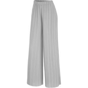 imageLock and Love Womens Pleated Wide Leg Palazzo Maxi Pants with Drawstring or Elastic BandWb1795grey