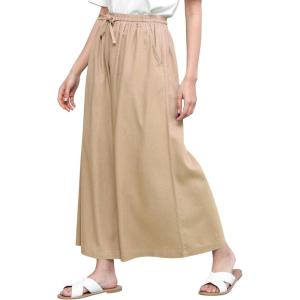 imageLock and Love Womens Washed Linen Casual Loose Wide Leg Pants Pocket Pant with Draw StringWb2283beige