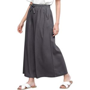 imageLock and Love Womens Washed Linen Casual Loose Wide Leg Pants Pocket Pant with Draw StringWb2283darkgrey