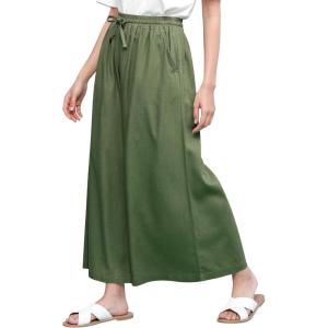 imageLock and Love Womens Washed Linen Casual Loose Wide Leg Pants Pocket Pant with Draw StringWb2283green