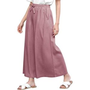 imageLock and Love Womens Washed Linen Casual Loose Wide Leg Pants Pocket Pant with Draw StringWb2283mauve