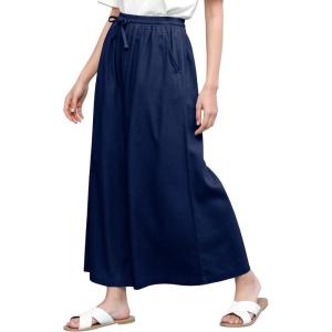 imageLock and Love Womens Washed Linen Casual Loose Wide Leg Pants Pocket Pant with Draw StringWb2283navy