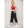 imageLock and Love Womens Capri Pants Loose Yoga Pants Wide Leg Drawstring Comfy Lounge Pajama Capris Sweatpants with PocketsWb2381black