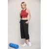 imageLock and Love Womens Capri Pants Loose Yoga Pants Wide Leg Drawstring Comfy Lounge Pajama Capris Sweatpants with PocketsWb2381black
