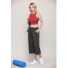 imageLock and Love Womens Capri Pants Loose Yoga Pants Wide Leg Drawstring Comfy Lounge Pajama Capris Sweatpants with PocketsWb2381charcoal