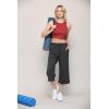 imageLock and Love Womens Capri Pants Loose Yoga Pants Wide Leg Drawstring Comfy Lounge Pajama Capris Sweatpants with PocketsWb2381charcoal