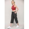 imageLock and Love Womens Capri Pants Loose Yoga Pants Wide Leg Drawstring Comfy Lounge Pajama Capris Sweatpants with PocketsWb2381charcoal